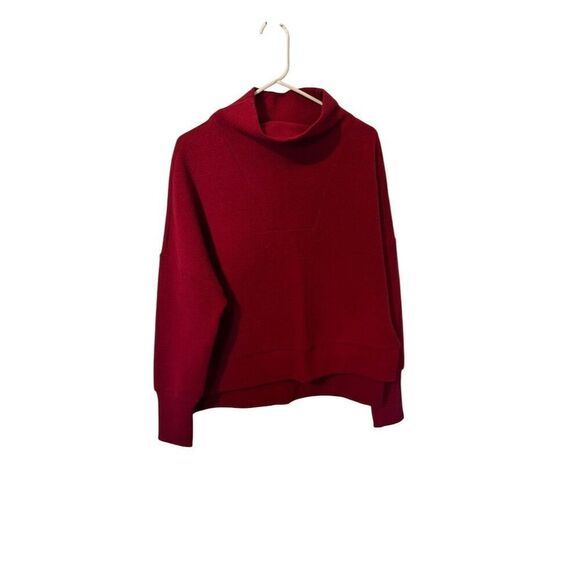 Calia by Carrie Underwood Women's Oversized Mock Neck Step Hem Sweater Red L - Picture 1 of 14